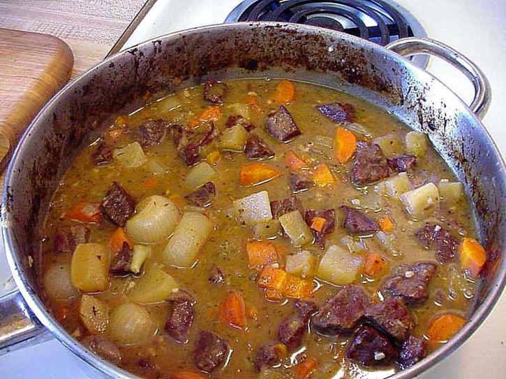 rebus, daging sapi, wortel, lobak, makanan, makan malam, memasak