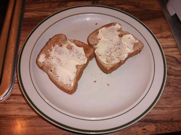 toast, buttered, food