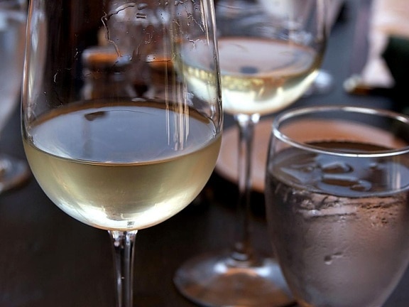 glas, witte wijn