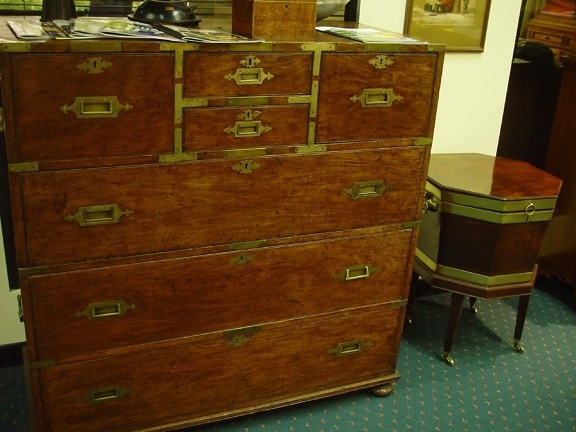antique, chest, drawers, octagonal, table