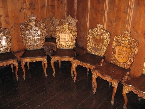 engraved, chairs
