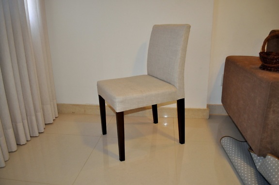 moderno, blanco, sillón, negro, piernas