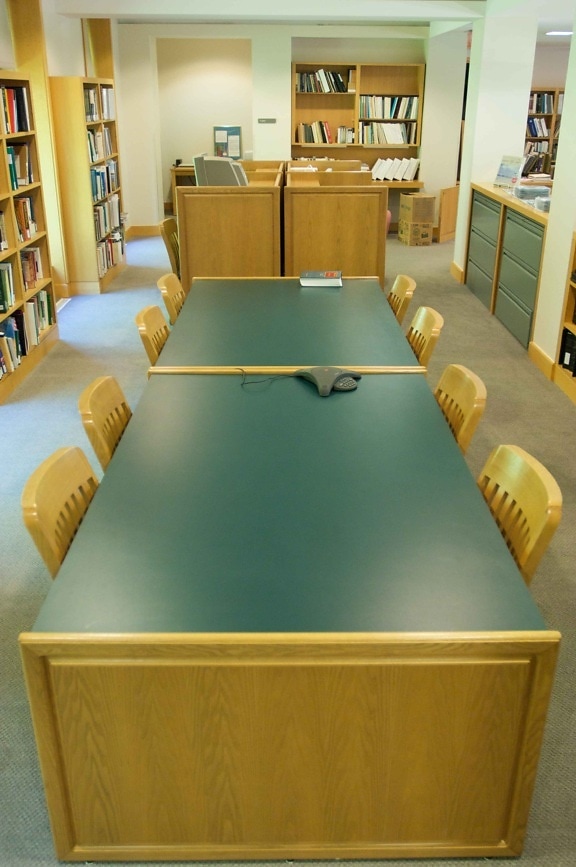 des sièges, l'espace, bibliothèque, bureau