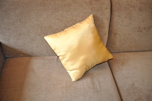 yellowish, cushion, bed