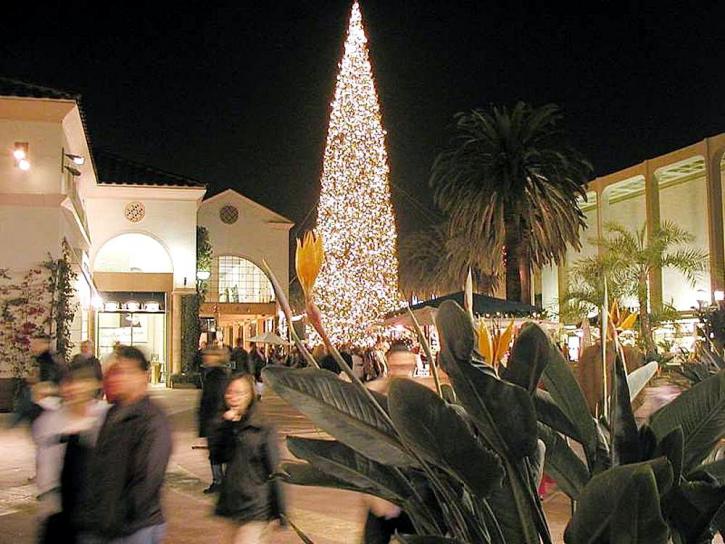 Kerstbomen, orniments, winkelcentra