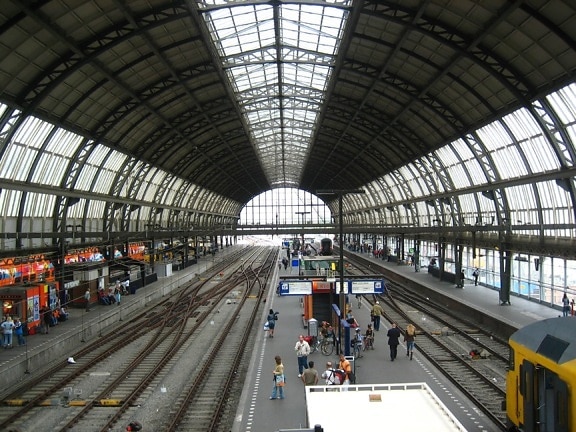 Amsterdam, hlavní, vlak, nádraží