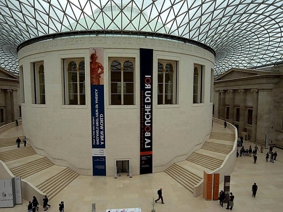 centre, cour, britannique, musée, Londres, Angleterre