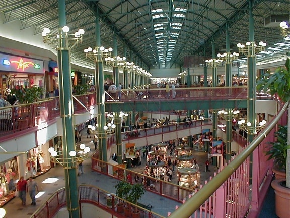 inside mall, supermarket, people, room