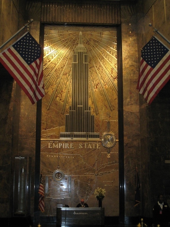 mural, lobby, empire, state, building, New York, city