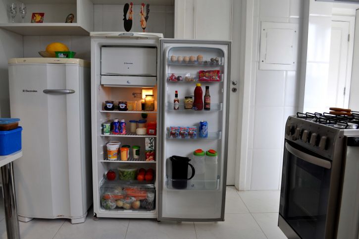 open, fridge, kitchen