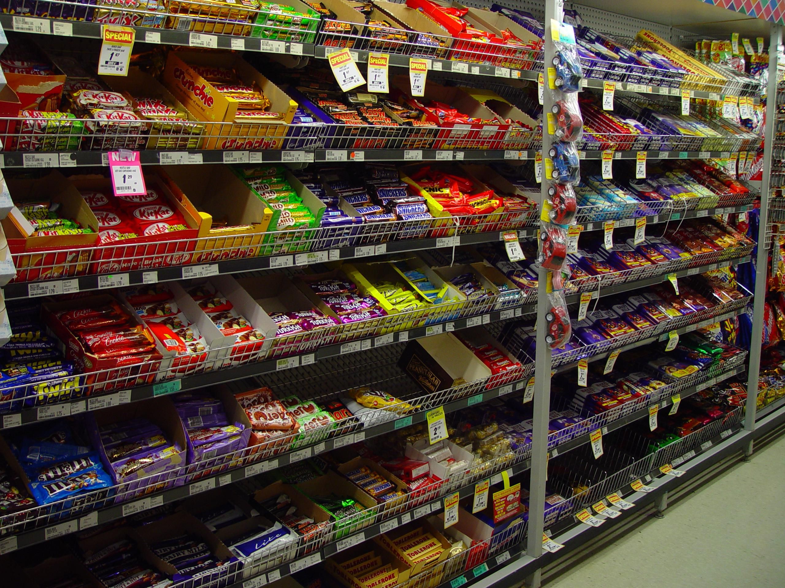 Free picture: shelves, racks, chocolate, bars