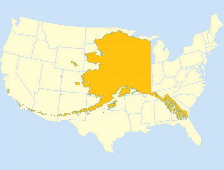 Alaska, kartta, kartta