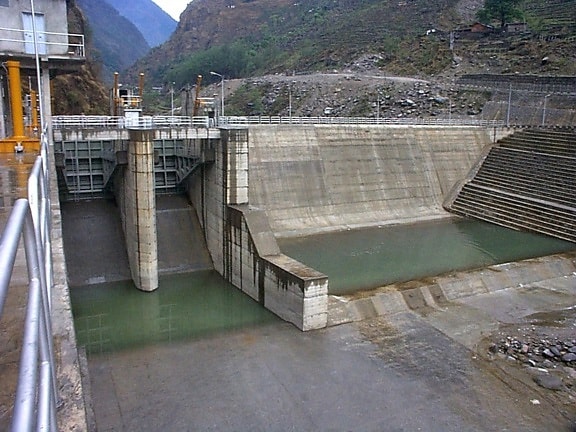 Bhote, koshi, megawatt, kraftcenter, fjernbetjening, område, Nepal, bygget