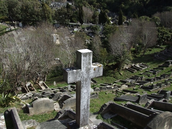 croix, tombes, karori, cimetière