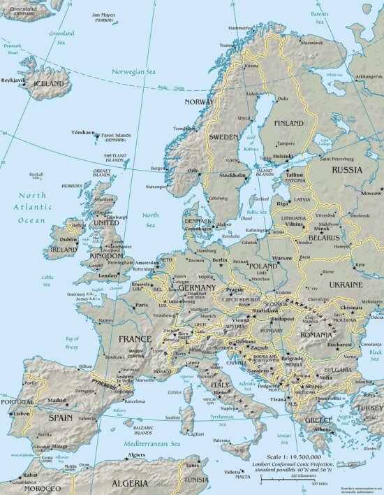 Европа, геополитически, карта, Европа