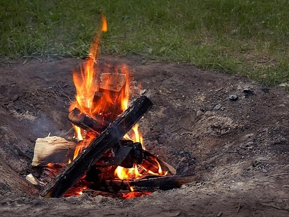 campfires, burning, wood, pits
