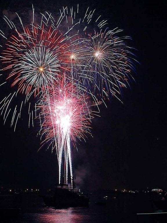 fireworks, San Diego, bay, fourth, July, sky, night