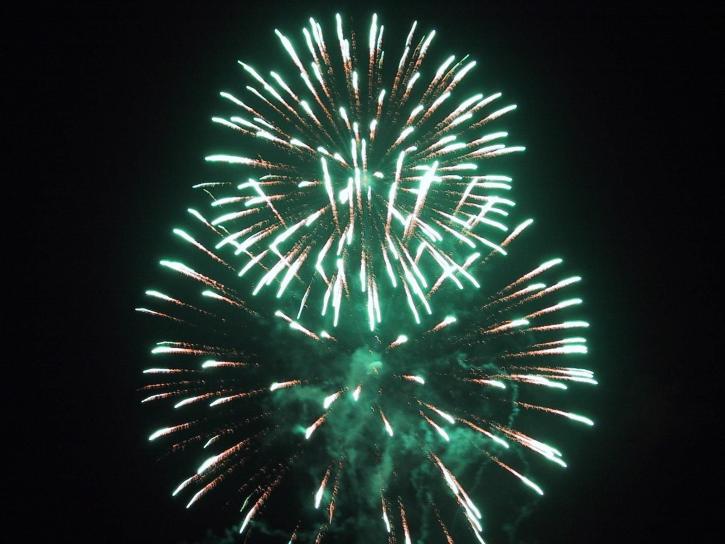 fireworks, green, sparks