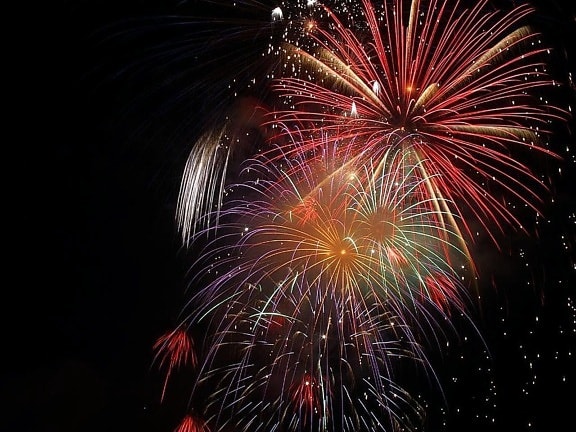 great, fireworks, night