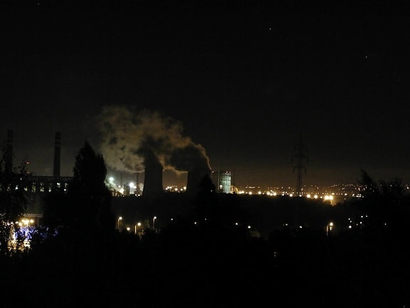industrial, city, night