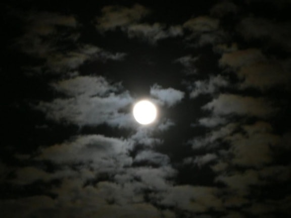moon, night, landscape