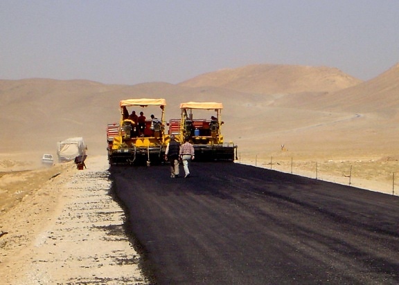 paved, stretch, Afghanistans, main, inter, city, highway, reconstruction