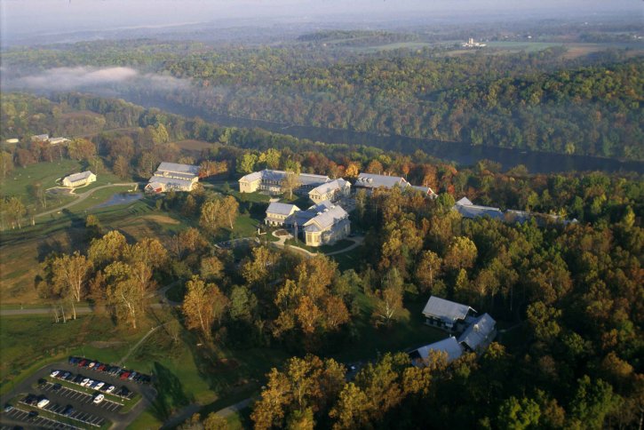 autumn, aerial, national, conservation, training, center