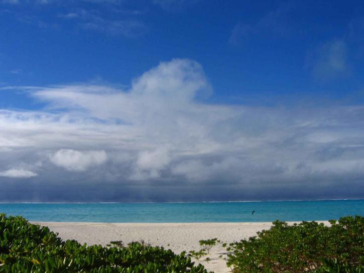 playa, intermediario, atolón, desierto, refugio