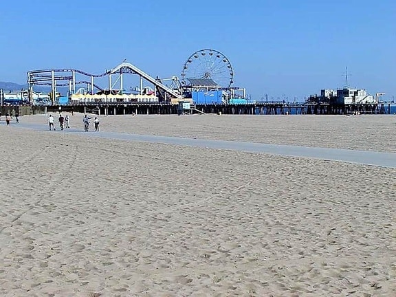 Strand, Santa Monica, Piers, Farris, Räder