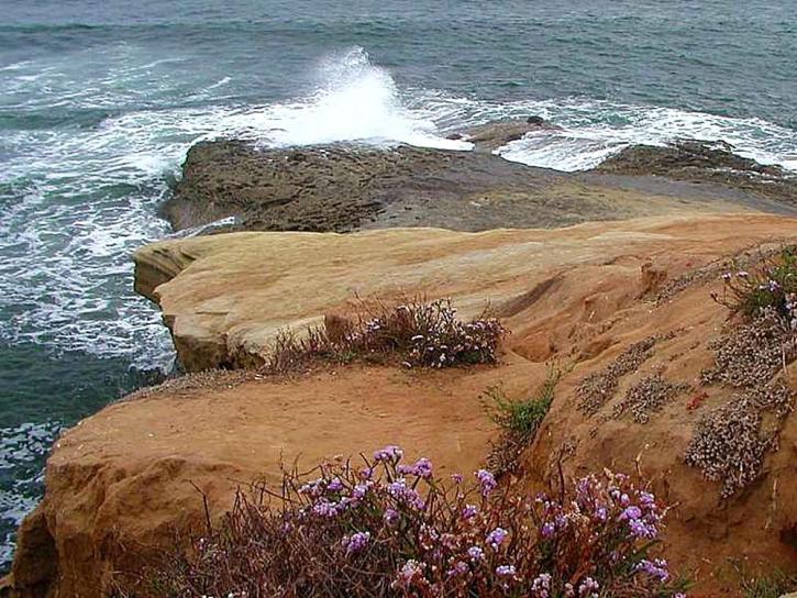 Bãi biển, đại dương, sóng, bằng đá sa thạch