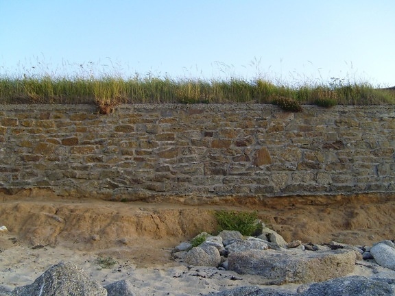 wall, beach