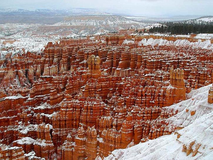 winter, Bryce, canyon, landscape, outdoor, panorama
