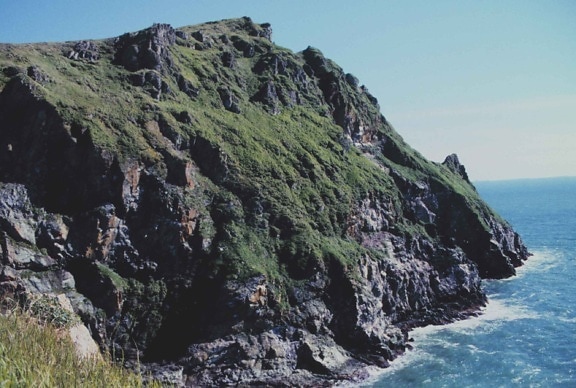 rocky, cliffs, line, southwestern, coast, togiak, refuge