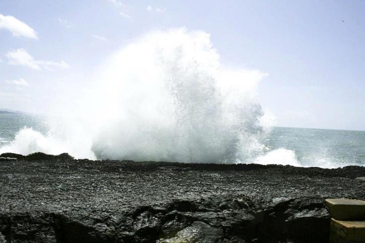 Welle, abstürzt, Küste