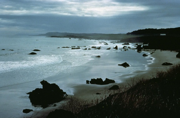 california, coast, dusk