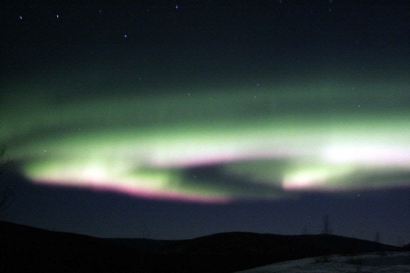 Nacht, Landschaft, Nordlichter, landschaftlich, aurora, borealis