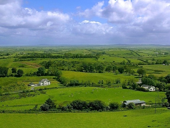 Ιρλανδία, χωράφια, ουρανό, σύννεφα