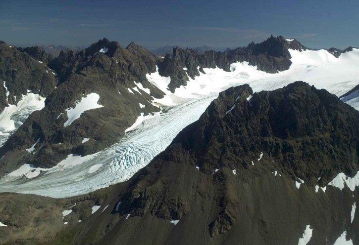 aerial, photo, mountain, glacier, scenic