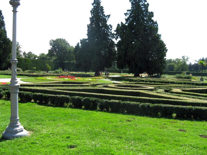 Castelo, labirinto, jardim, parque