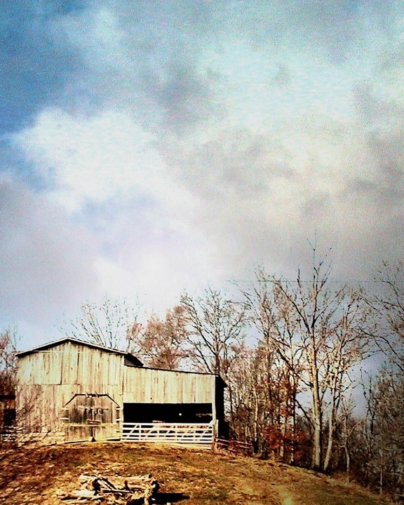 barn, top, hill, southwest, Virginia