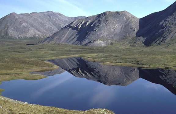 lake, mirrors, mountains