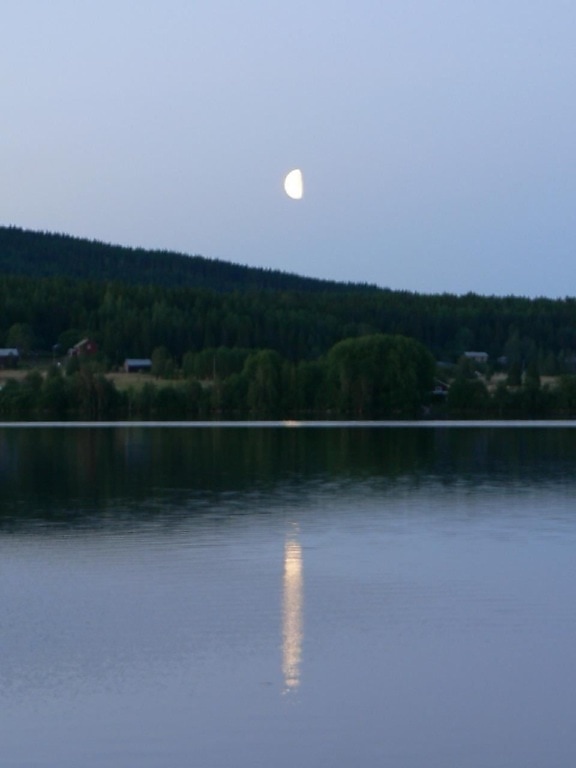 luz de la luna, lago