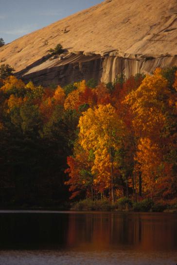 scenic, lake, fall, autumn, foliage, lake, mountain