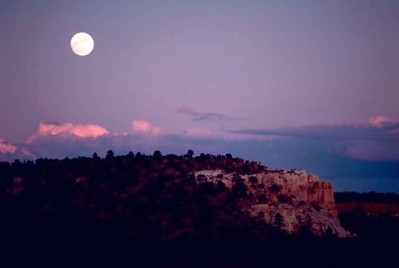 luna, pintorescos, monumento, montaña