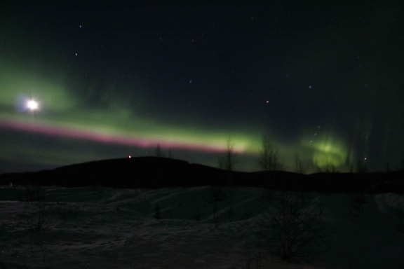Nordlichter, Alaska, aurora, borealis, lichter, nacht