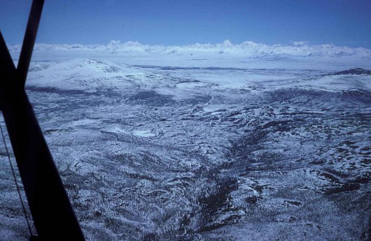 aerial, mountainous, area, winter