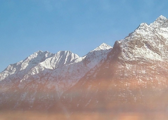 picos de montanha, Alpes, neve,