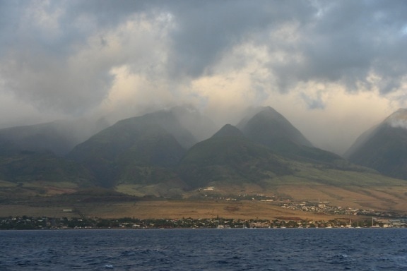 clouds, Maui, landscape