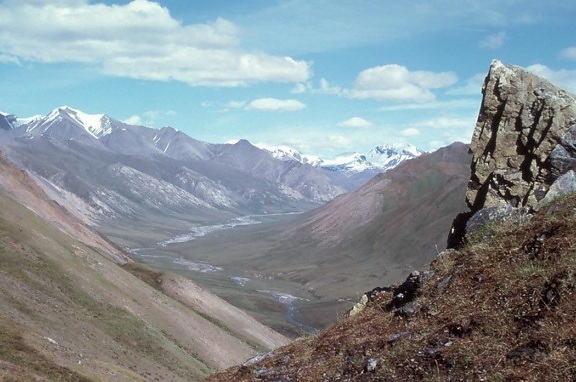 mountain, valley, panorama