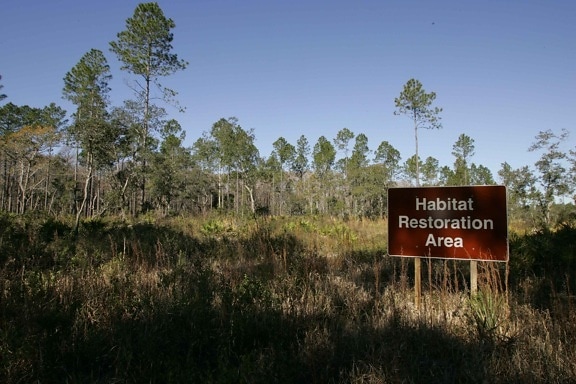 habitat, restoration, area, sign